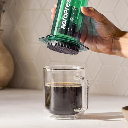 AeroPress Clear Green Coffee Press, French Press, Pour-Over & Espresso Style
