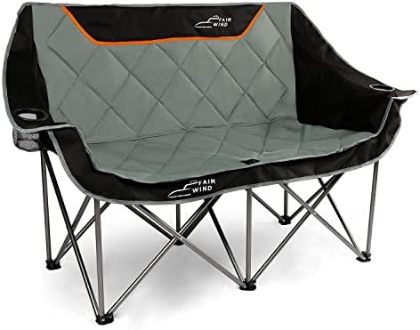 FAIR WIND Oversized Fully Padded Camping Double Chair Folding Loveseat