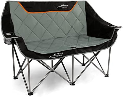 FAIR WIND Oversized Fully Padded Camping Double Chair Folding Loveseat