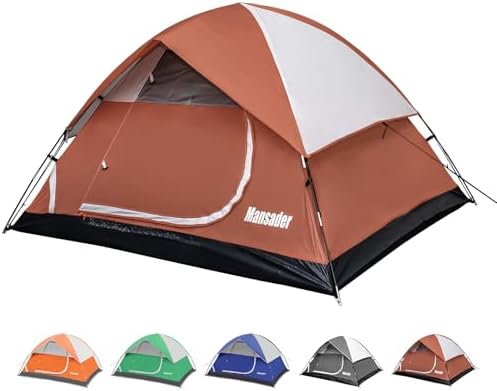 Camping Tent, Waterproof 2/3/4 Person Tents for Camping, Lightweight Easy Set Up Outdoor Hiking Tent Backpacking Tent with Carry Bag, Backpack Tent Suit for Family Beach Hiking Travel