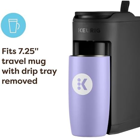 Keurig K-Mini Mate Single Serve K-Cup Pod Coffee Maker, Brews Up to 12 oz Cup, Compact Portable Coffee Machine for Small Spaces, Great for Dorms & Offices, Black