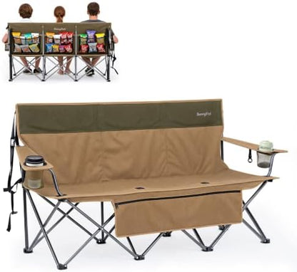 SUNNYFEEL 3 Person Camping Chair Oversized Loveseat for Adults