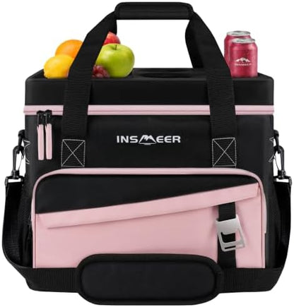 INSMEER Collapsible Cooler with Hard Shell & 4 Cup Holders - 55 Cans