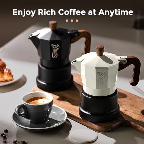 Bincoo Three Valve Espresso Maker Stovetop,Camping Moka Pot 2 Cup/120ML,Stove Top Espresso Italian Coffee Maker,Easy to Use