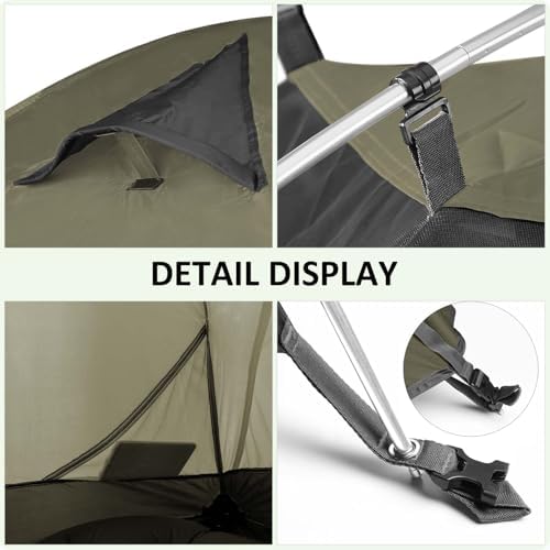 Bessport Camping Tent 1/2 Person Tent Waterproof Two Doors Backpacking Tent Easy Setup Lightweight for Outdoor, Hiking Mountaineering Travel