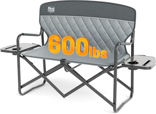 TIMBER RIDGE 600lbs ouble Camping Chair Portable Loveseat Director Chairs