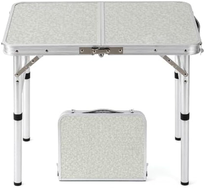 Folding Camp Table Small, 24"Lx 16"W Adjustable Height Small Folding Table