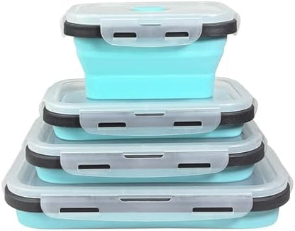 Guyuyii 4 Pack Space-Saving Collapsible Food Storage Containers with Lids
