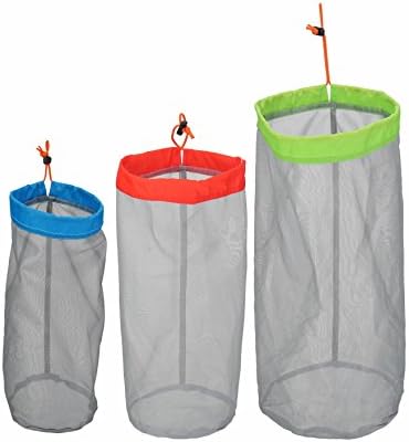 Alemon Lightweight See-through Mesh Stuff Sack Ditty Bags, Nylon Drawstring Storage Pouch Bags for Camping Travel Hiking, Set of 3