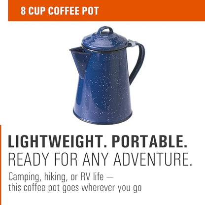 GSI Outdoors Enamel Coffee Pot to Store Hot Coffee, Tea for Camping & Farmhouse - 8 Cup