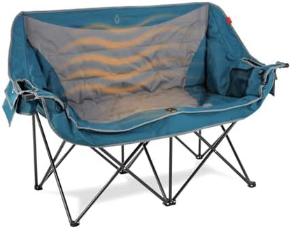 ARROWHEAD OUTDOOR 57 in Wide Duo Foldable Heated Camping Loveseat Chair