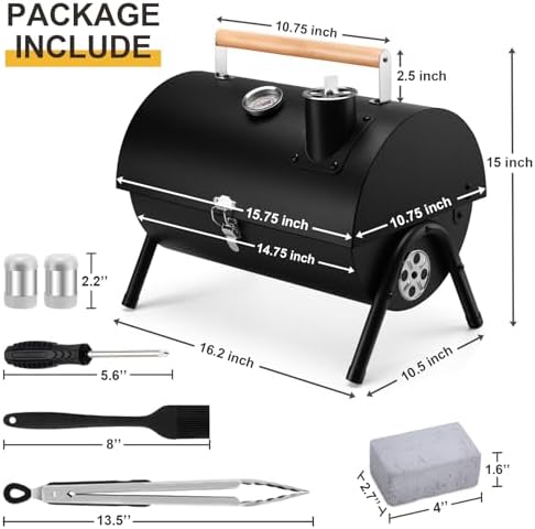 Joyfair Portable Charcoal Grill with Tools Set, Small Camping BBQ Grills