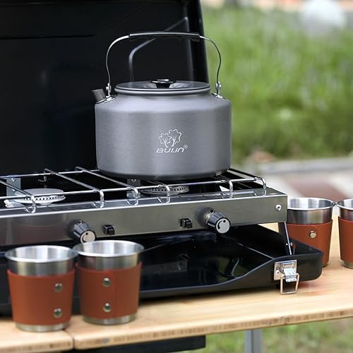 Bulin Camping Kettle, 2.2L Large Portable Camp Tea Coffee Pot With 4 Cups