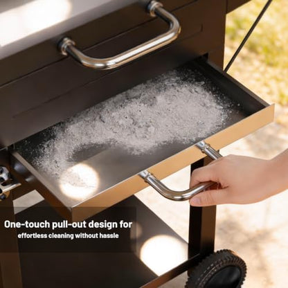 KEYO GRILL 20-Inch Charcoal Grill, Heavy Duty with Side Tables & Ash Tray