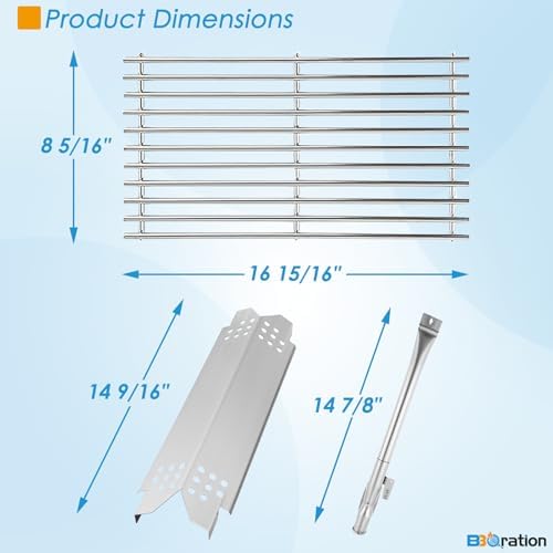 Grill Parts Kit for Nexgrill 2-Burner 720-0864 720-0864M, Replacement Parts Kit for Megamaster 720-0864MA Grill Grate Kit for Nexgrill Replacement Parts