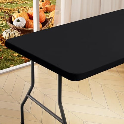 homing Rectangle Table Cloth Cover 5 Foot Black Elastic Fitted Tablecloth