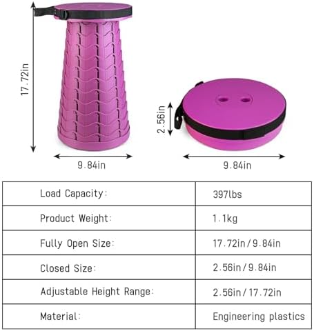 Folding Stool for Adults, Portable Chairs for Outside, Purple