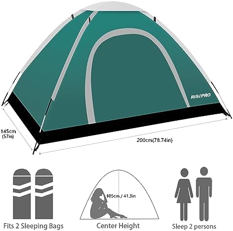 Portable Camping Tent, 2 Person Lightweight, Waterproof Windproof, UV Protection for Outdoor US