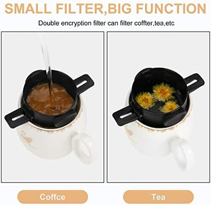 Pour Over Coffee Maker,Portable Stainless Steel Reusable Coffee Filter, Mini Collapsible Paperless Single Serve 1 Cup Coffee Dripper Cup Easy To Clean For Travel Camping