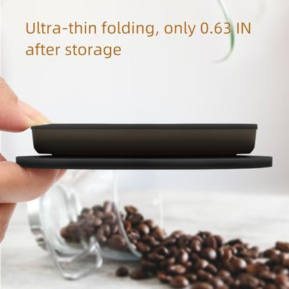 2-Packs Travel Collapsible Paperless Pour Over Coffee Dripper Kit with Stainless Steel Filter, Travel Pour Over Coffee Maker Camping, Silicone Coffee Strainer Pour Over Single Cup (Brown+Black)