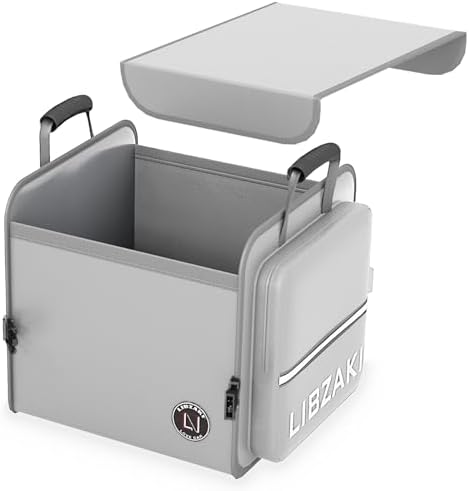 LIBZAKI Car Trunk Storage Organizer, Collapsible Trunk Storage Box for Car Truck SUV-Gray