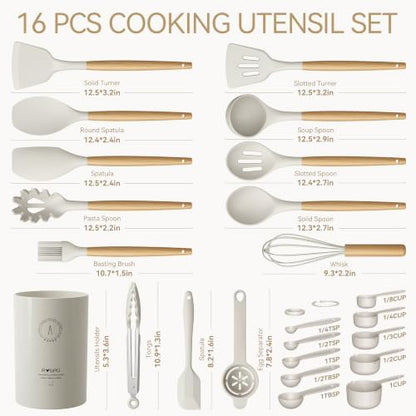 Silicone Kitchen Utensils Set, Heat-Resistant Cooking Utensils, BPA-Free