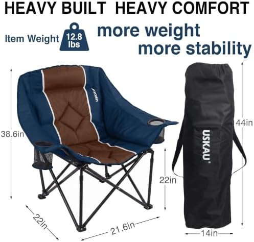 Oversized Camping Chair with Foot Rest, Heavy Duty 400 lbs