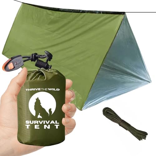 2-Person Ultralight Mylar Survival Tent, All-Weather, Emergency Whistle