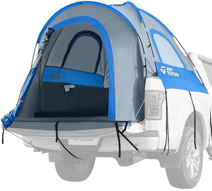 JOYTUTUS Truck Tent, Portable Truck Bed Tent with Rainfly, Truck Tent for 6.0'-6.3' with Fiberglass Pole, Waterproof PU2000mm Double Layer for 2 Person - Blue