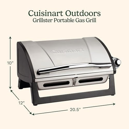 Cuisinart Gas Grill with Locking Lid, Portable, 8,000 BTU, 10 lbs.