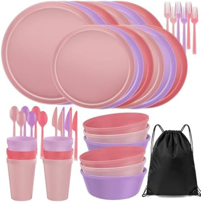 42 Piece Dinnerware Set for 6, Unbreakable Plates and Bowls Sets