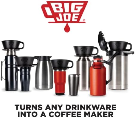 BIG JOE® Large Pour Over Coffee Dripper (Durable BPA-Free Plastic) w/ 50 Filters - Brews 12 to 75 oz of Coffee into Any Mug, Carafe, or Thermos - Dishwasher Safe - Made in USA