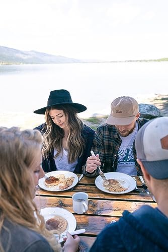 Stansport Deluxe 24-Piece Enamel Tableware Set - Enamel Plates and Bowls Lightweight and Durable Camp Dish Set for Camping and Backpacking Plates and Bowls for 4 People