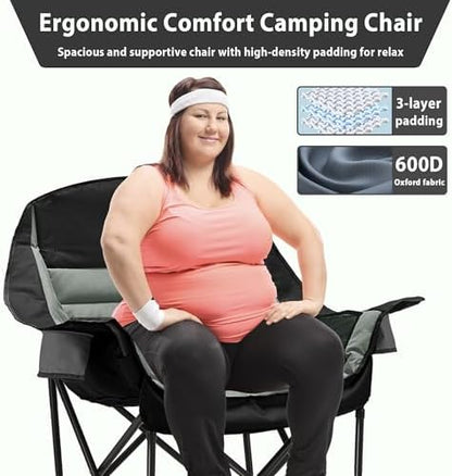 Youtanic Oversized Camping Chair, Portable Folding Camping Chairs