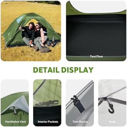 Naturehike Bleik-A 2-3 Person Camping Tent, Waterproof Double Layer Lightweight Backpacking Tents for Camping