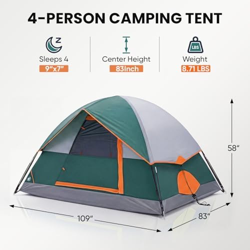 OLIXIS Camping Tent 2 Person, Tent for Camping, Fast Setup, Compact Carry