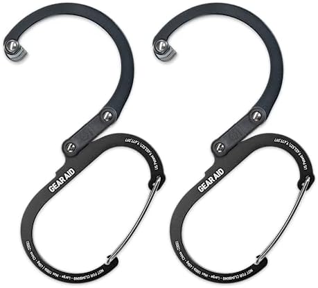 GEAR AID HEROCLIP (Large) Carabiner Gear Clip and Hook for Hanging Heavy Duty Items, Camping Backpacks, Suitcases, Kayaks, Bicycles and More