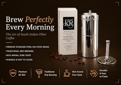 KERAM South indian filter coffee maker indian style 13.5 oz (400 ml)