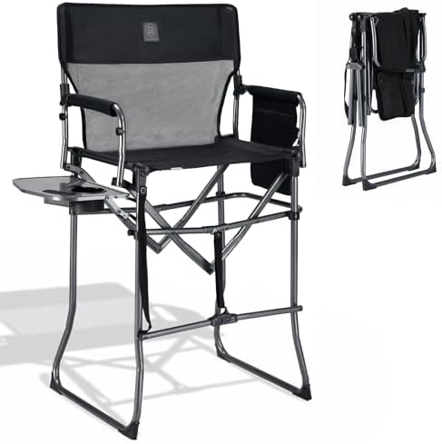 EVER ADVANCED Portable 30.7" Seat Height Tall Camping Directors Chair