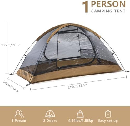 BISINNA Backpacking Tent 1/2/4 Person Lightweight Camping Tent