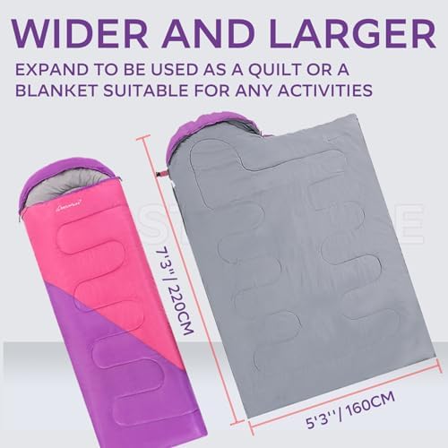 Clostnature Lightweight Camping Sleeping Bag for Adults and Kids(3/4.2Lb)