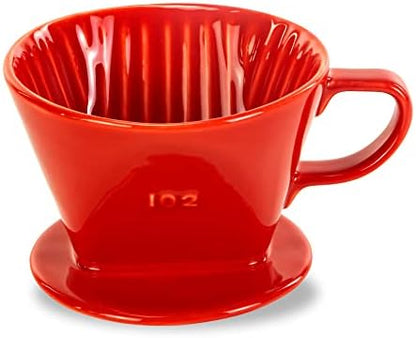 Pour Over Ceramic, Coffee Dripper Ceramic Coffee Maker,Red