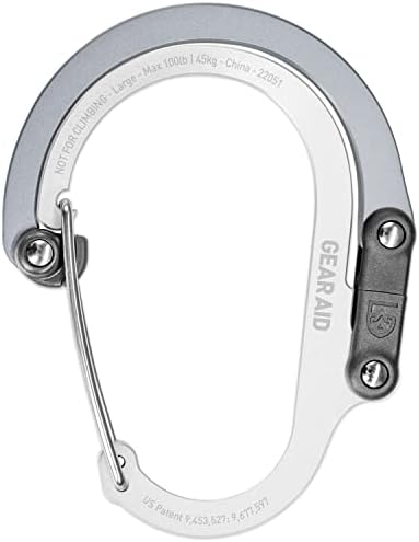 GEAR AID HEROCLIP (Large) Carabiner Gear Clip and Hook for Hanging Heavy Duty Items, Camping Backpacks, Suitcases, Kayaks, Bicycles and More