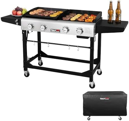 Royal Gourmet GD401C 4-Burner Gas Grill and Griddle Combo with Cover