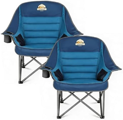 Colegence Oversized Camping Chair for Adults, Padded Lawn Chair 2 Pack