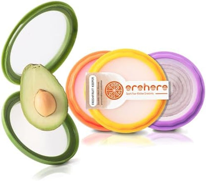 Silicone Food Storage Containers, 4Pcs Avocado Saver Produce Holder