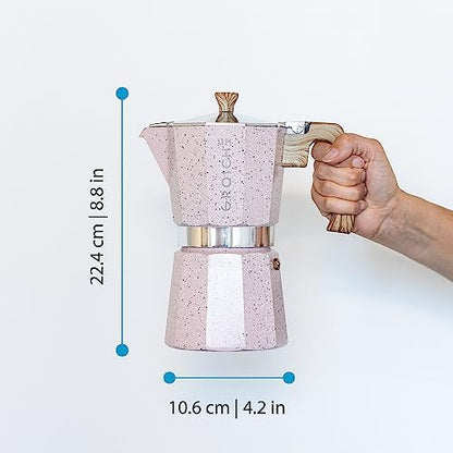 GROSCHE Milano Stovetop Espresso Maker Moka Pot 9 espresso Cup 15.2 oz Pink