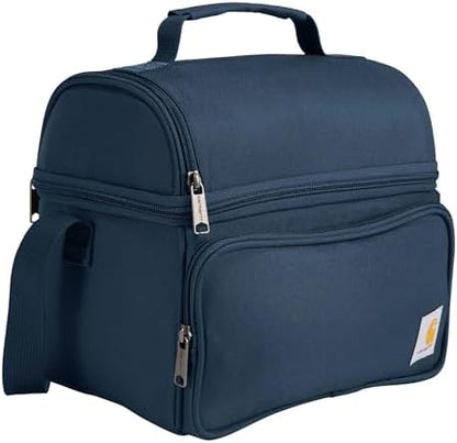 Carhartt Insulated 12 Can Two Compartment Lunch Cooler, Durable Fully-Insulated Lunch Box, Navy