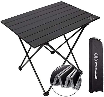 MSSOHKAN Camping Table Folding Portable Camp Side Table Aluminum Lightweight Carry Bag Beach Outdoor Hiking Picnics BBQ Cooking Dining Kitchen