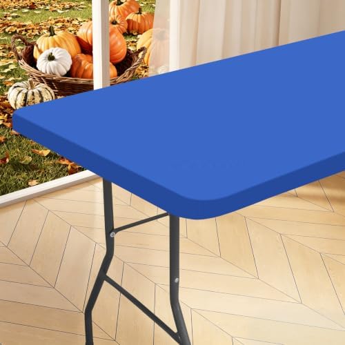 homing Rectangle Table Cloth Cover 6 Foot Blue Elastic Fitted Tablecloth